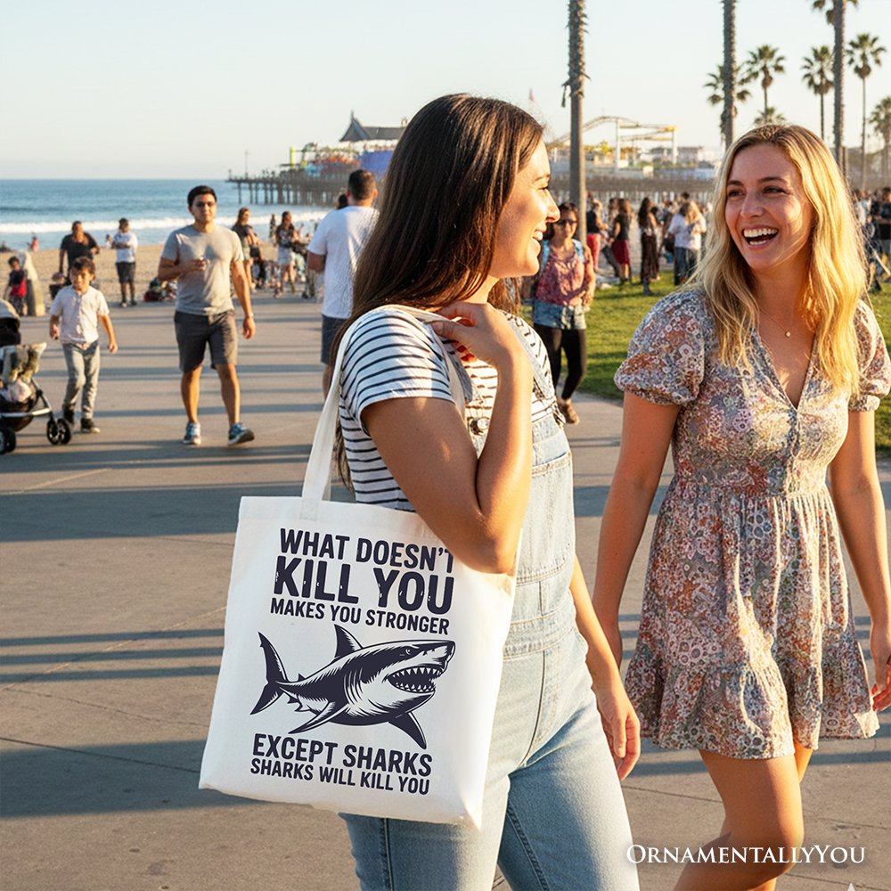 the Sarcastic Shark Canvas Shopper Tote Bag