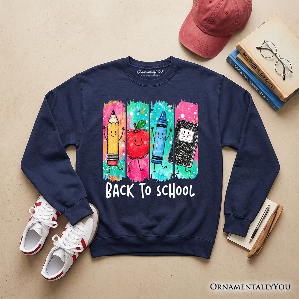 Brushstroke Back To School Paint and Color Sweatshirt