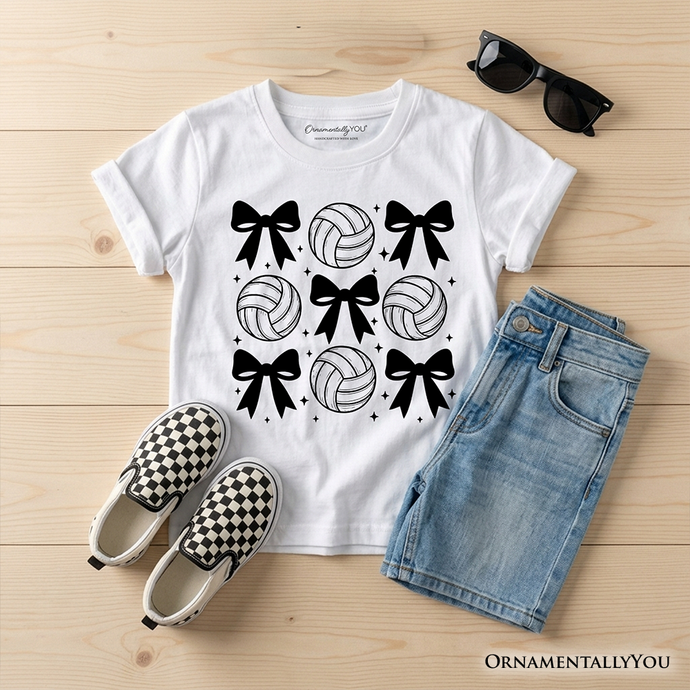 Kids Coquette Volleyball Bows the Game Day Tee