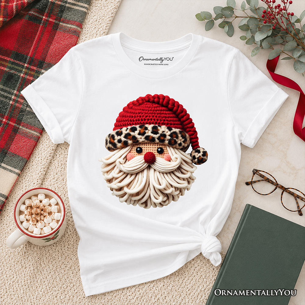 Kids Santa and Leopard Christmas Cotton Tee