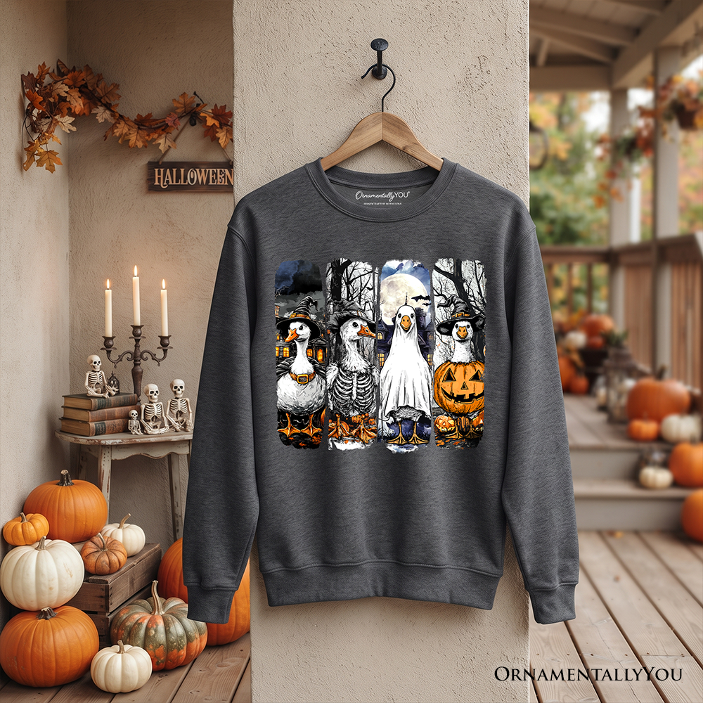 Halloween Goose in a Unisex Costume Sweatshirt