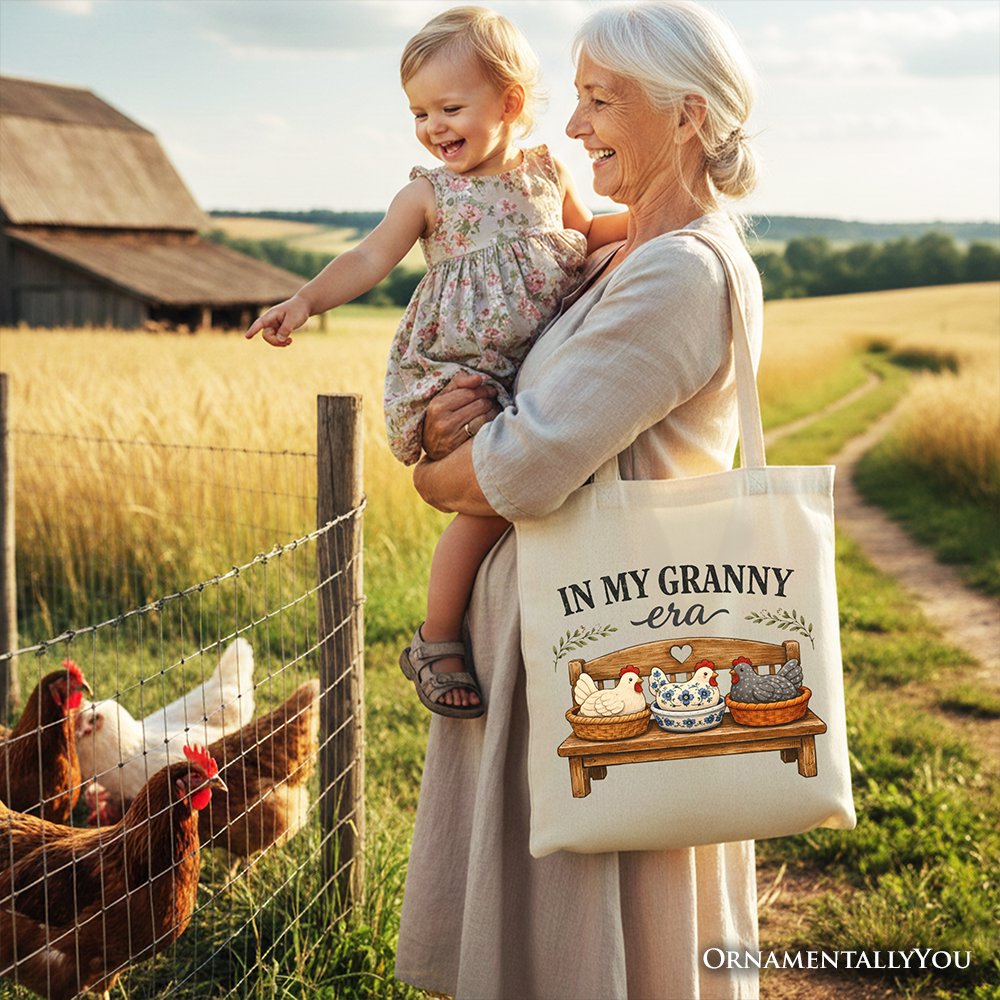 Cozy Vintage Chicken Tote Bag for Granny