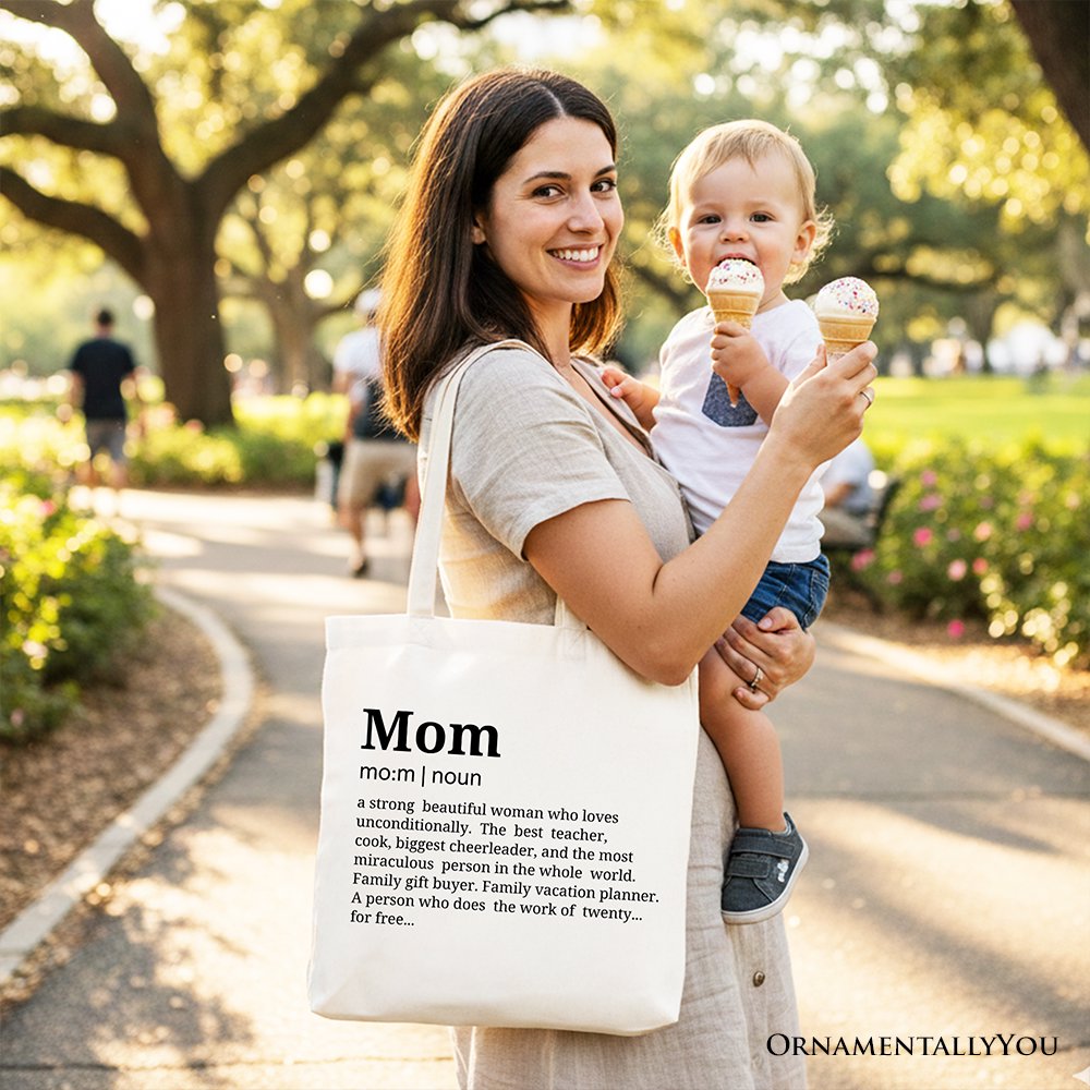 Funny Mom Definition Canvas Tote Bag and a Gift