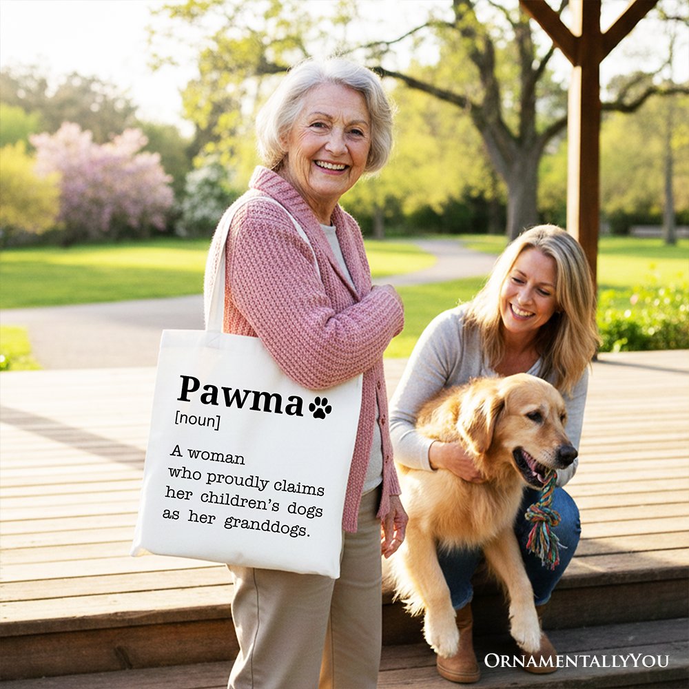 Spacious Canvas Tote Bag For A New Dog Mom