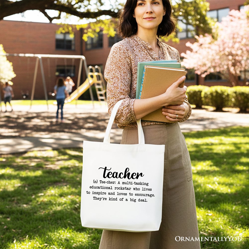 Teacher Definition Canvas Tote Bag and Educators