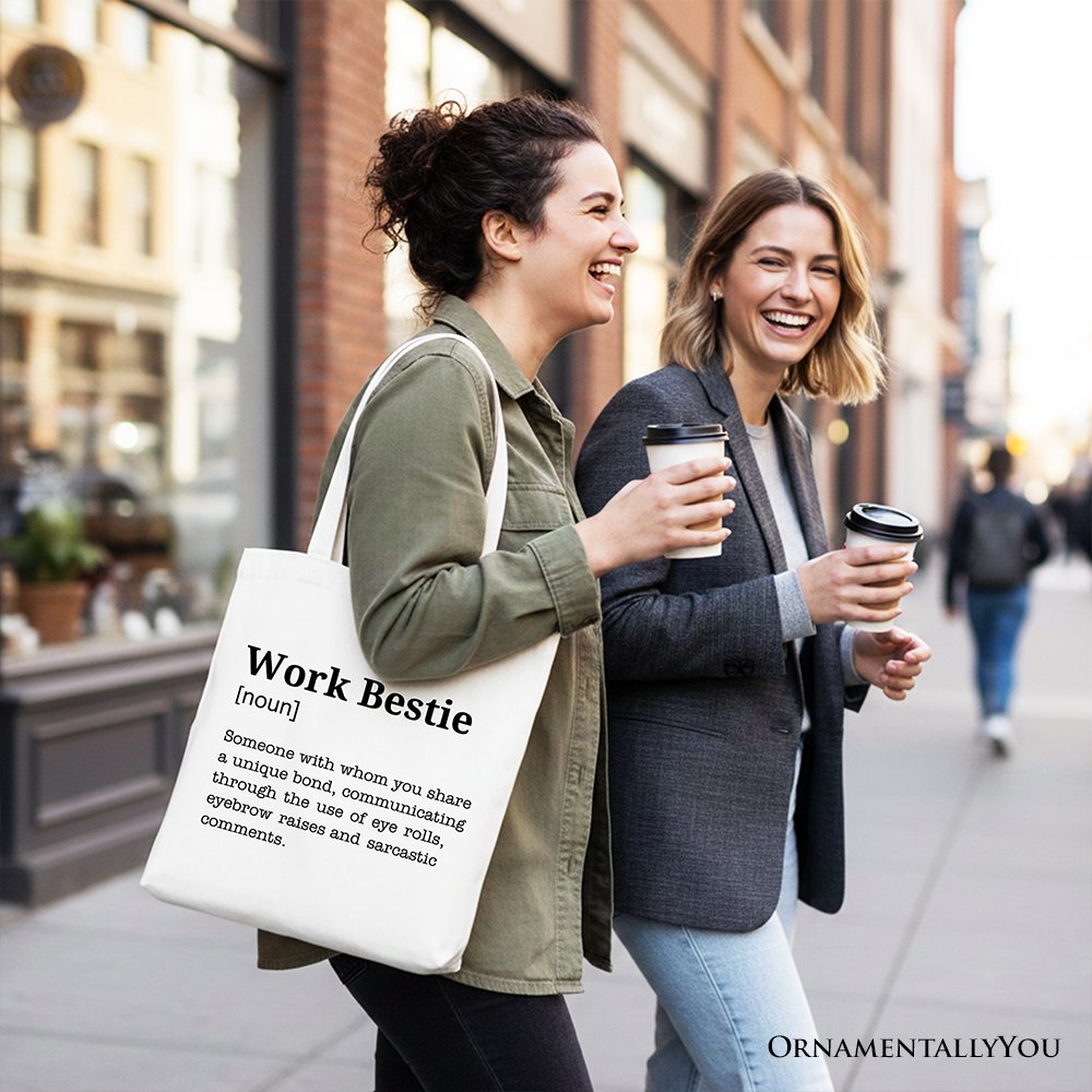 Work Bestie Canvas Tote Bag for Fun Office Gifts