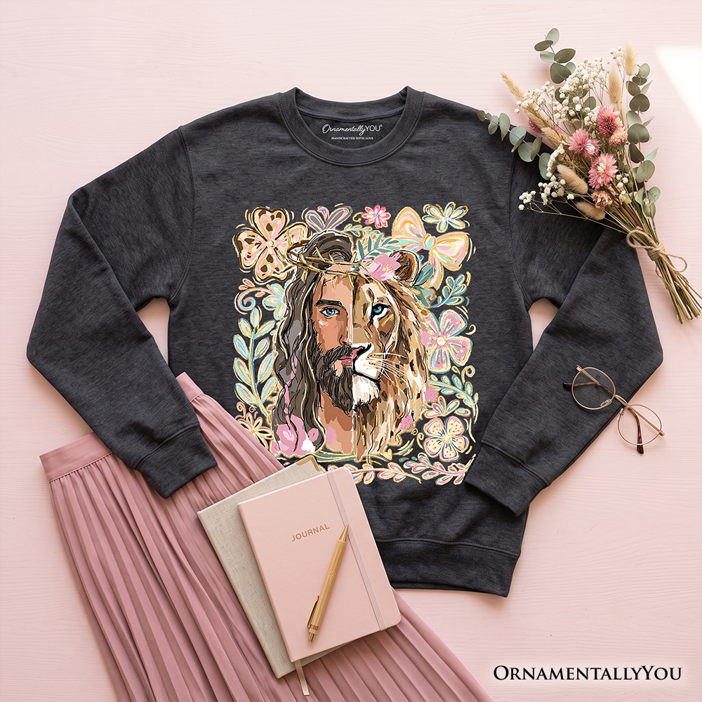 Lion of Judah Christian and Floral Sweatshirt