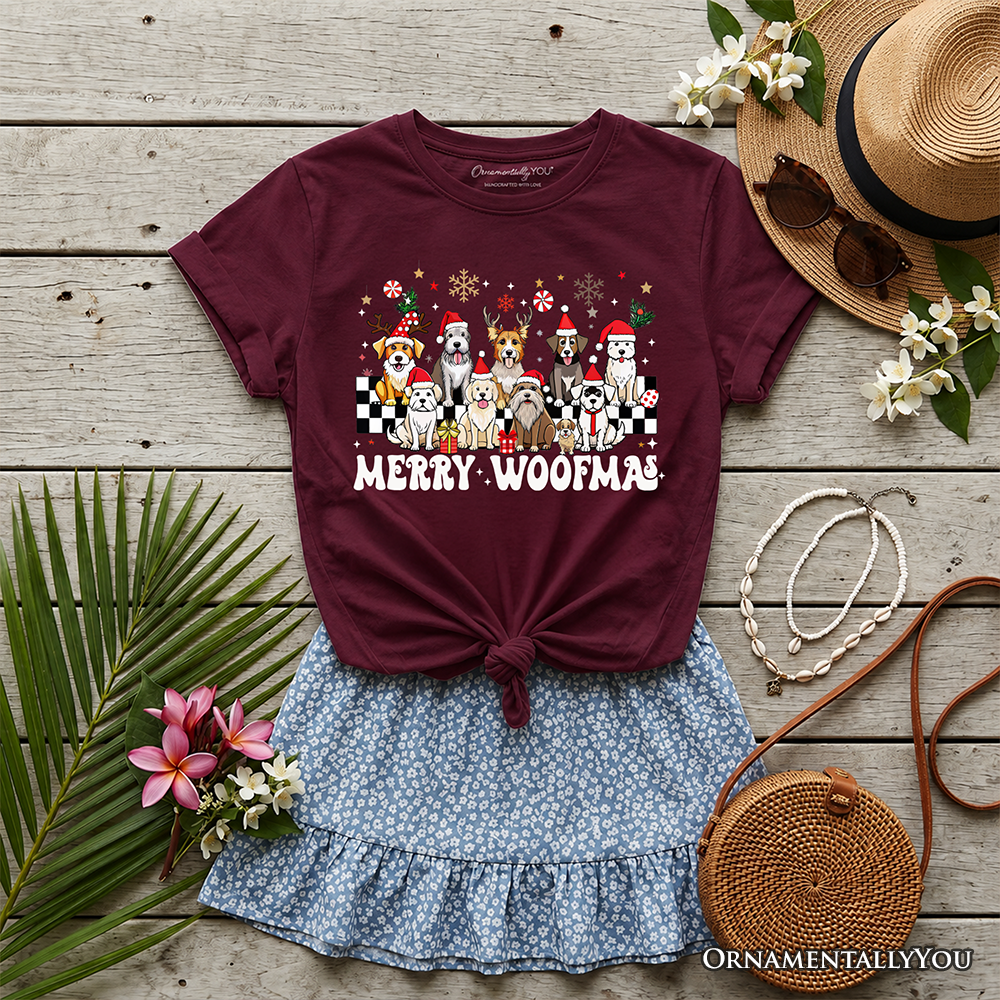 Kids Merry Woofmas Dog and Santa Hat Tee