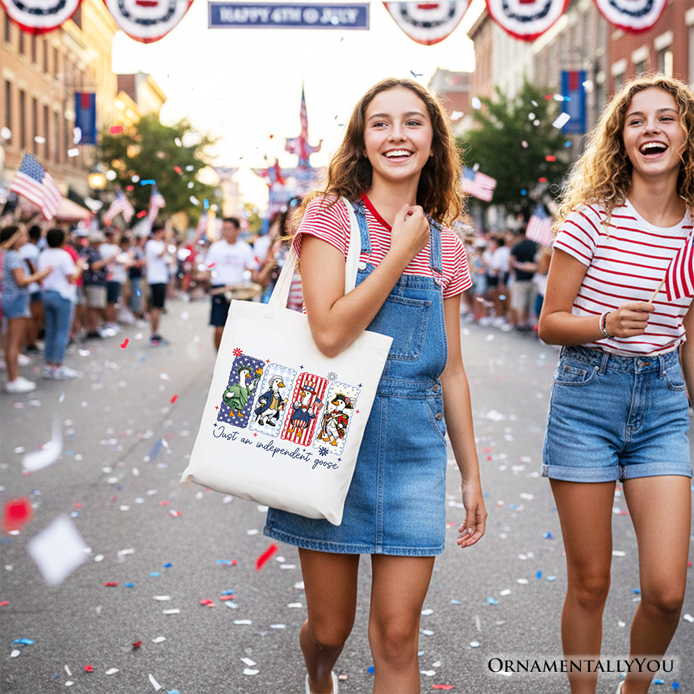 Just An Independent Goose Patriotic Tote Bag