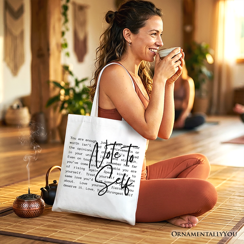 Note To Self Mental Health Canvas Bag and Straps