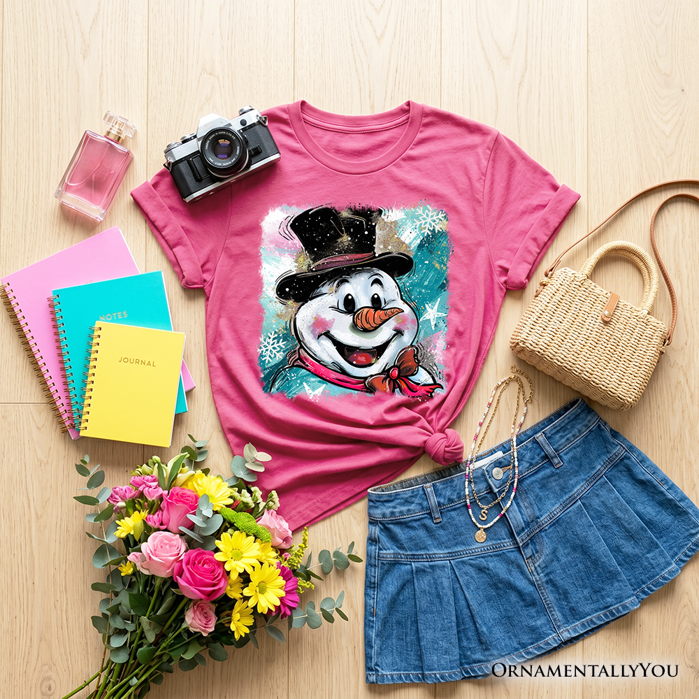 the Cotton Snowman Kids Merry Christmas Tee