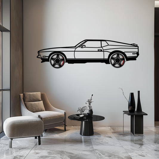Ford Mustang 1971 Metal Car Wall Art – Rotating Wheels Classic Muscle Car Decor, Garage & Office Gift-KAFMEKA086 - Tampa Home & Garden Store