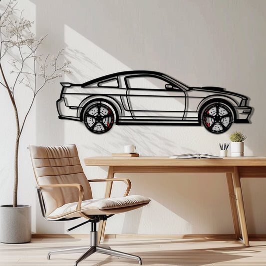 Ford Mustang GTR (2008) Metal Car Wall Art with Rotating Wheels - Modern Muscle Silhouette Decor - Interactive Automotive Wall Art - KAFMEKA139 - Tampa Home & Garden Store