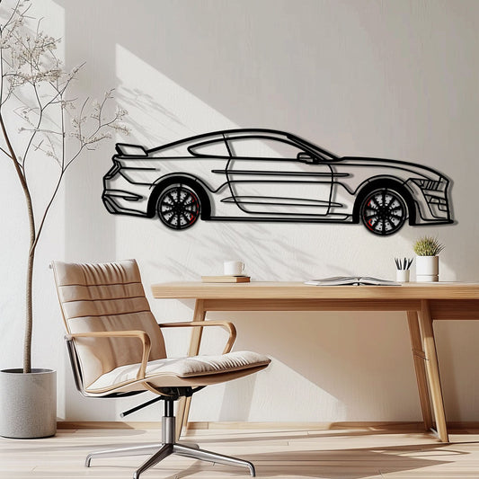 Ford Mustang Shelby GT500 Metal Car Wall Art with Rotating Wheels - Modern Muscle Silhouette Decor - Interactive Automotive Wall Art - KAFMEKA140 - Tampa Home & Garden Store