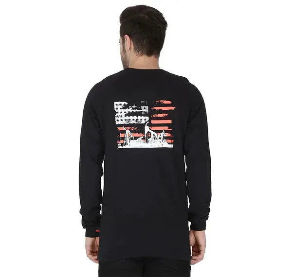 Forge Fr Men's Ripped Framework Black Long Sleeve T-shirt - Tampa Home & Garden Store