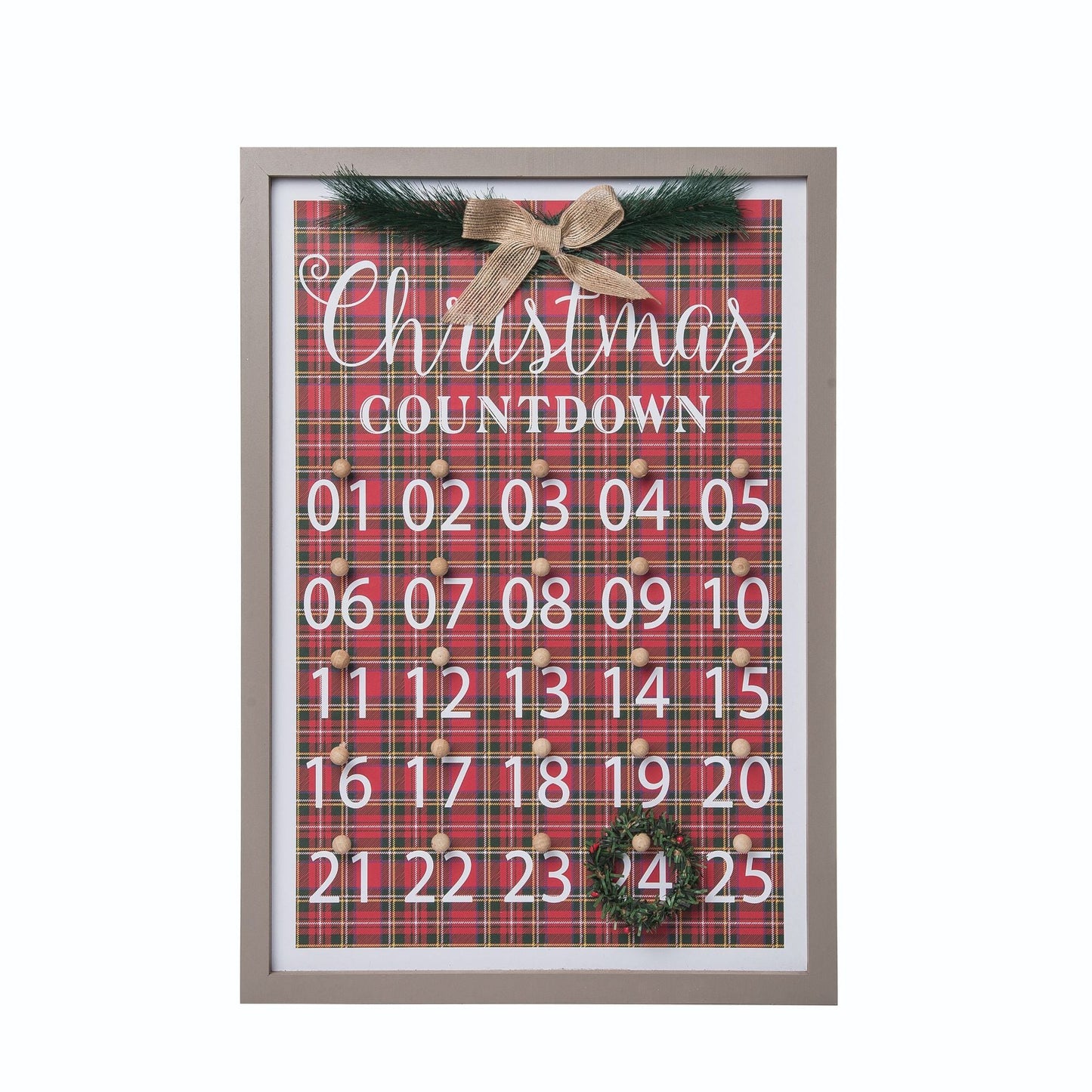 Framed Christmas Countdown Wall Hanging - Tampa Home & Garden Store
