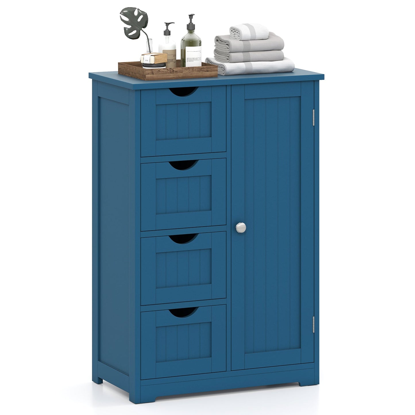 Mueble de madera para interior de pie con 4 cajones - Marrón