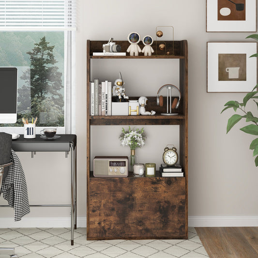 Freestanding Bookshelf with 3-Tier Open Shelf-Rustic Brown - Tampa Home & Garden Store