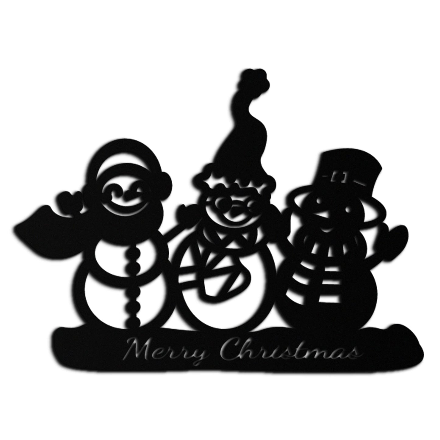 Frosty Trio Metal Wall Art - Merry Christmas Snowman Holiday Decor- KAF306 - Tampa Home & Garden Store