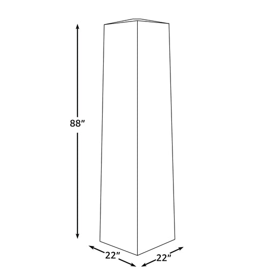 Vinyl cover for Fire Sense flame patio heater with square reflectors, 88in tall, 22in x 22in on Tampa Home & Garden Store