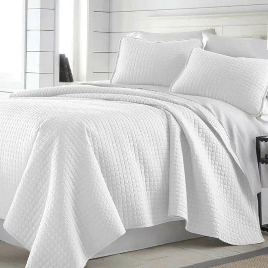 Full/Queen lightweight white microfiber quilt set by HomePacific, 3-piece, double-brushed on Tampa Home & Garden Store