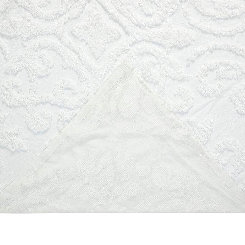 Full Size 100-Percent Cotton Chenille 3-Piece Coverlet Bedspread Set in White - Tampa Home & Garden Store