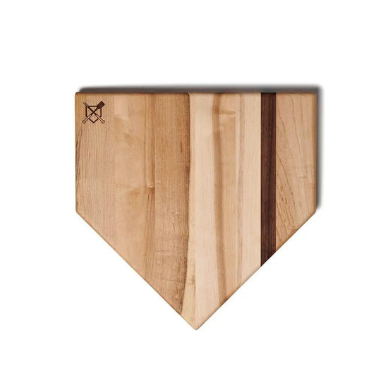 Full Size Home Plate Cutting Board by Baseball BBQ, multi-wood home plate design on Tampa Home & Garden Store