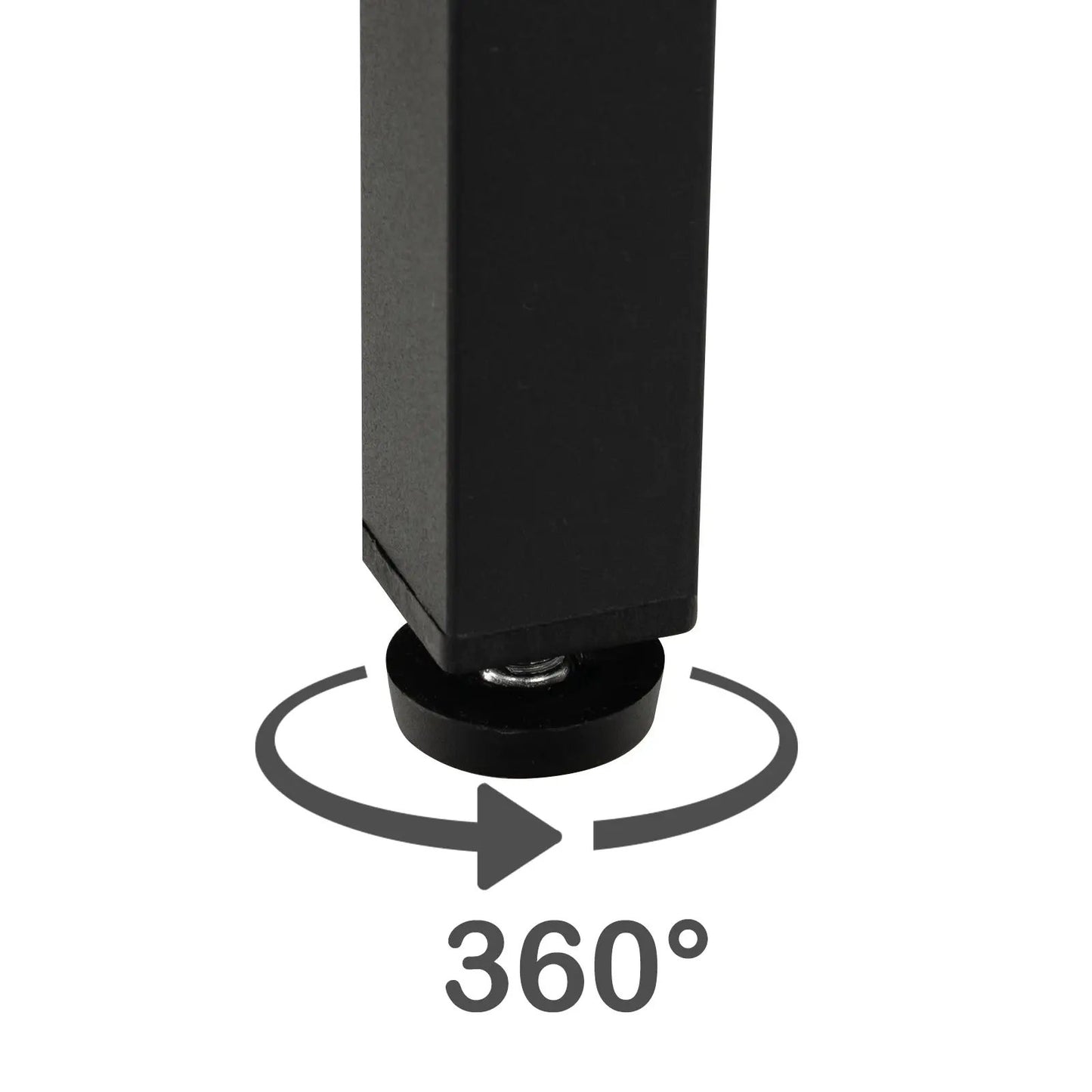 Full/Queen bed frame leg in black metal with 360° swivel caster on Tampa Home & Garden Store
