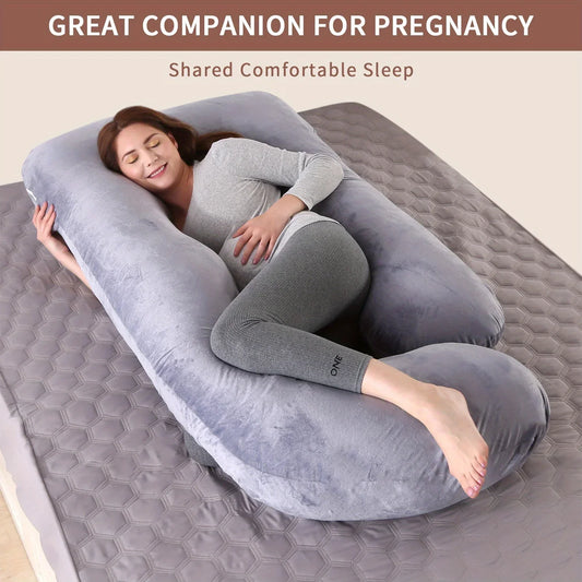 U-Shaped Full Body Pillow Side Sleeper Support Cushion 155cm Grey - Tampa Home & Garden Store