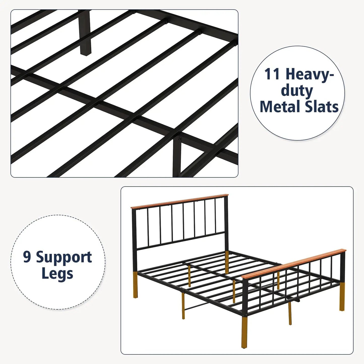 Bed Frame with Headboard and Footboard-Full Size - Tampa Home & Garden Store