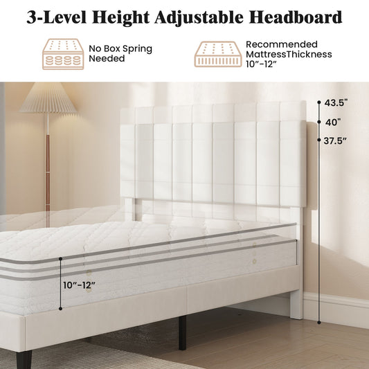 Full Size Velvet Upholstered Platform Bed Frame - Tampa Home & Garden Store