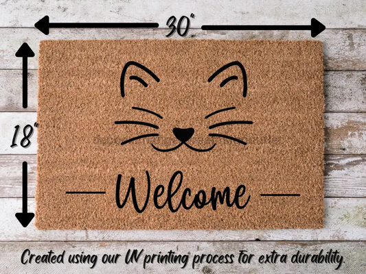 Funny Doormat, Coir Doormat, Welcome Mat, Housewarming Gift, Welcome (cat) Doormat, Cat Front Door Doormat, Welcome Doormat, New Homeowner Gift DECOE-CM-083 - Tampa Home & Garden Store