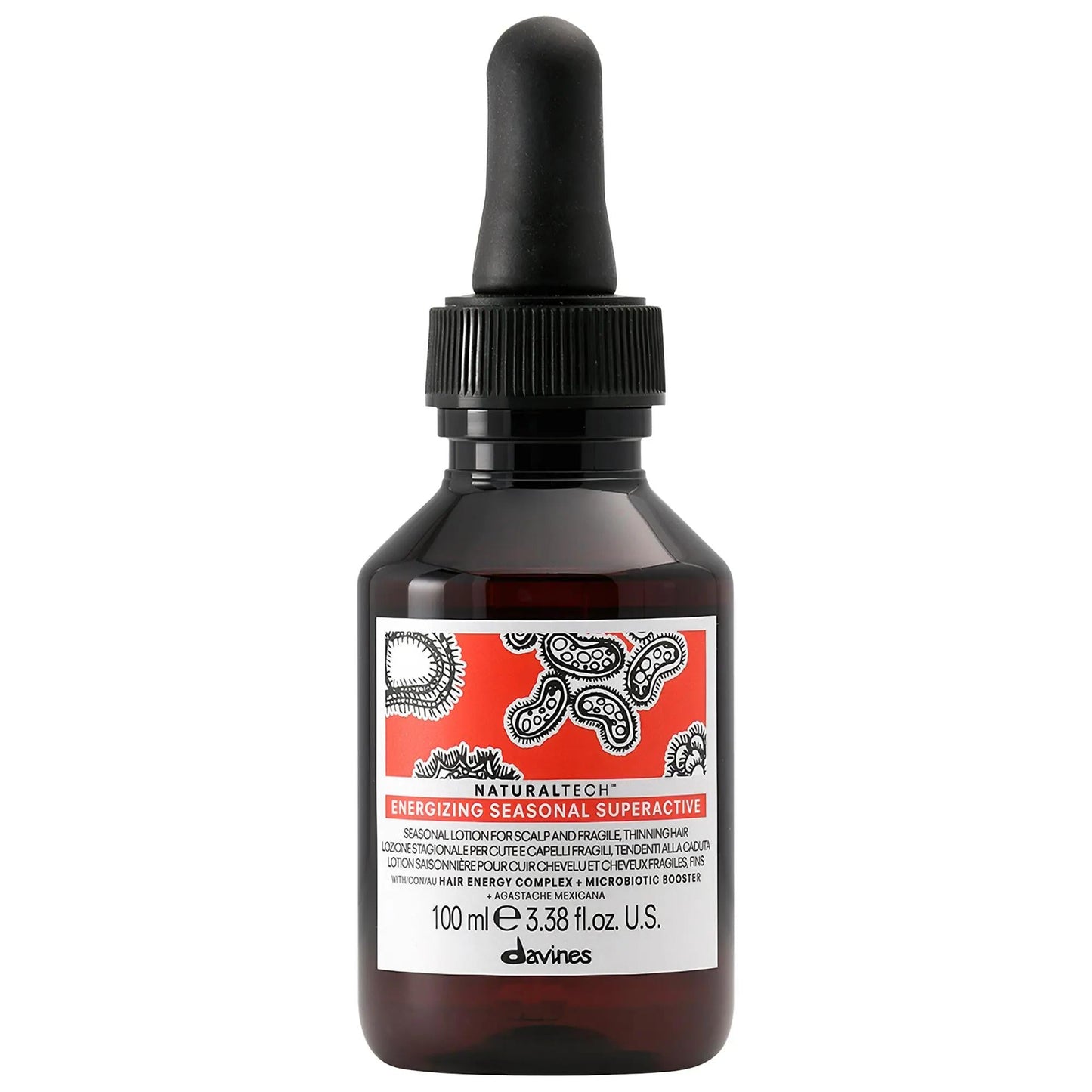 Energizing Seasonal Superactive hair oil dropper bottle with orange label Davines on Tampa Home & Garden Store