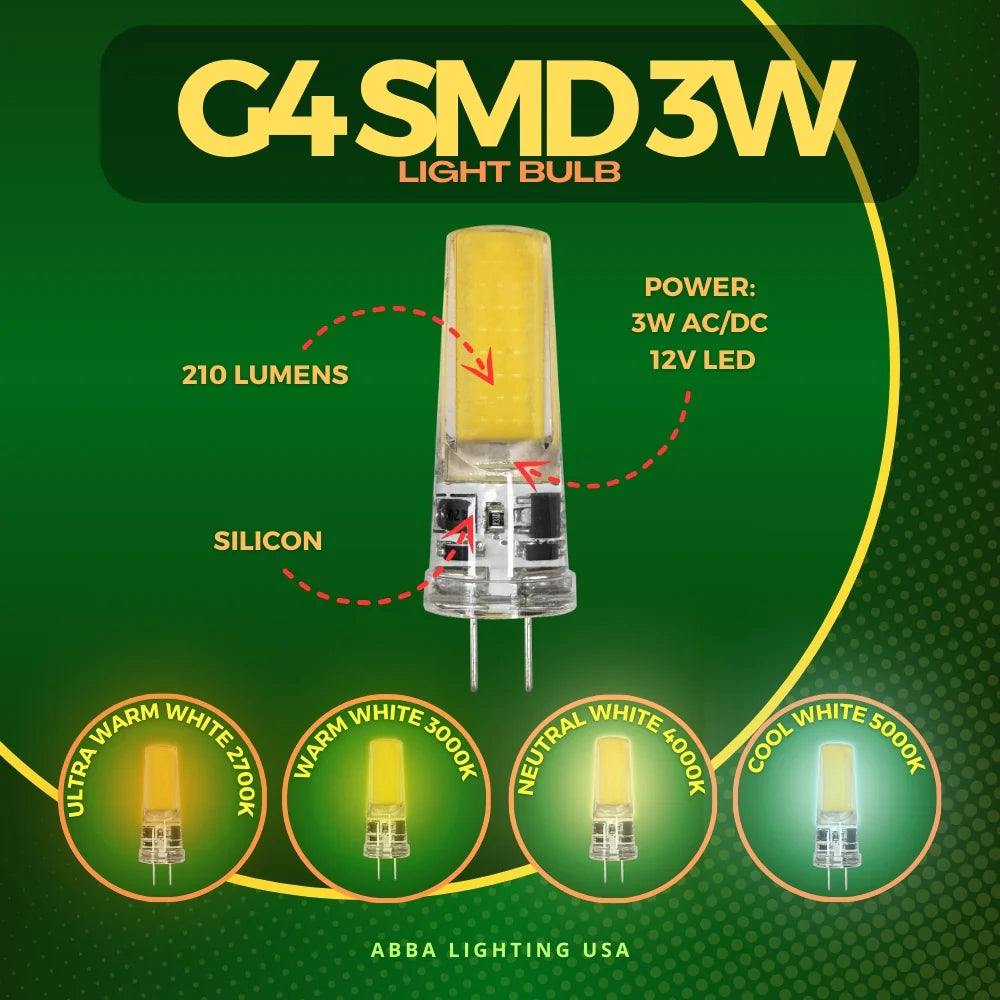 G4 Bi Pin LED Capsule 12V Bulb Energy Efficient Light IP65 Waterproof