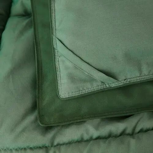 Full/Queen Traditional Microfiber Reversible 3 Piece Comforter Set in Green - Tampa Home & Garden Store