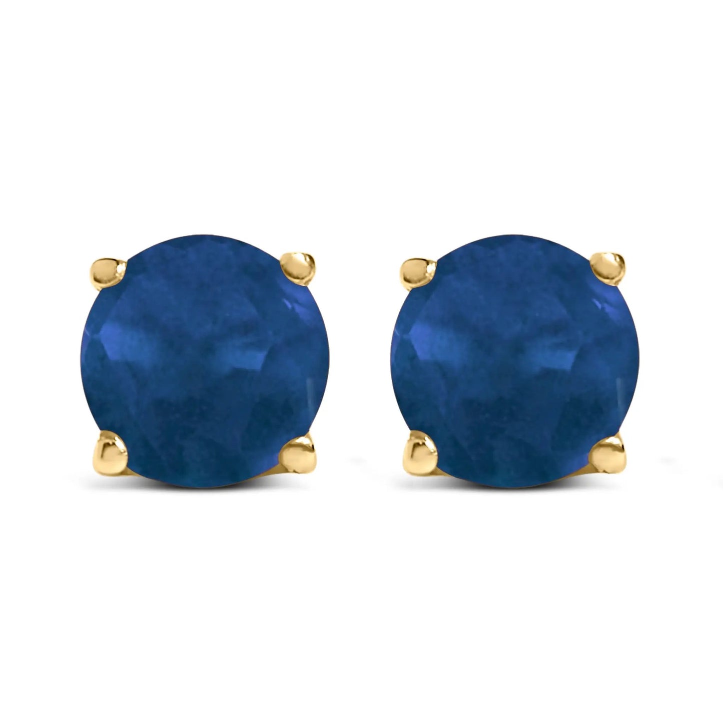 Blue round gemstone stud earrings with gold prong settings (2) on Tampa Home & Garden Store