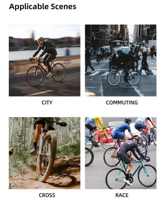Gine Sill aluminum bicycle platform pedals collage four scenes city commuting cross race on Tampa Home & Garden Store