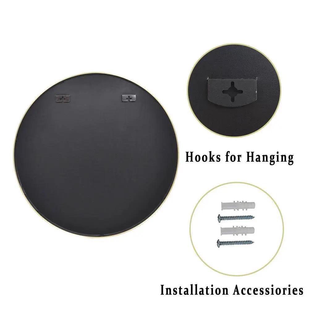 Round 30-inch Circular Bathroom Wall Mirror with Gold Frame - Tampa Home & Garden Store
