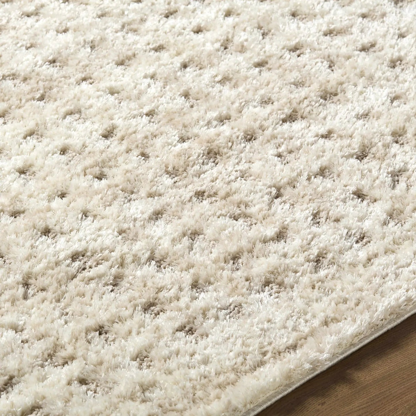 Armand Luxe Shag Rug in cream with plush pile by Boutique Rugs on Tampa Home & Garden Store