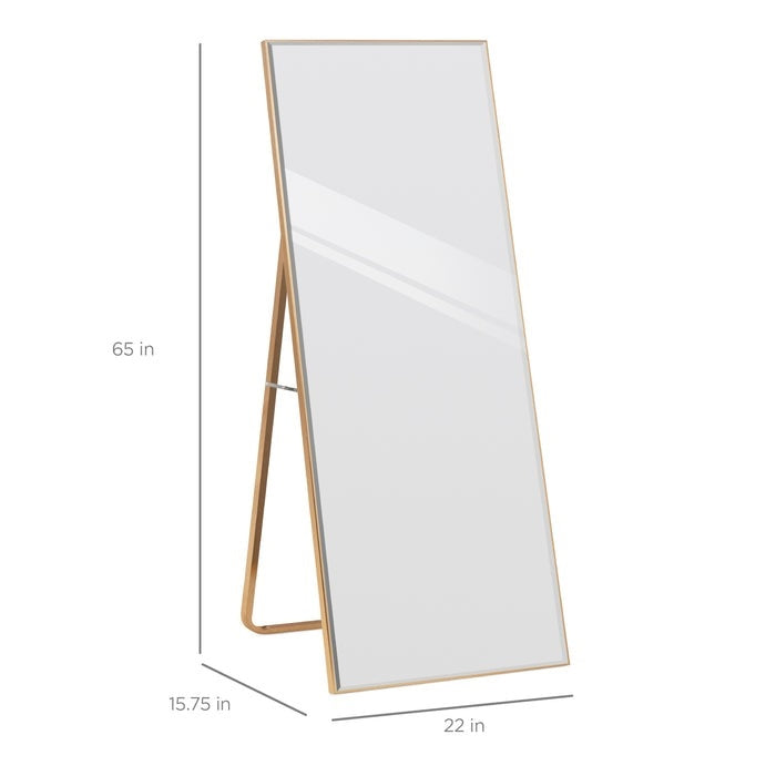 Espejo de pared o colgante grande dorado de cuerpo entero