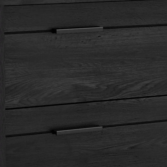 Modern Grey and Black Wood Nightstand with two drawers and slim bar pulls on Tampa Home & Garden Store