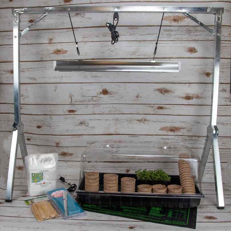 Seed Starting Kit with Light and Heat Mat, Tray, Soil etc.