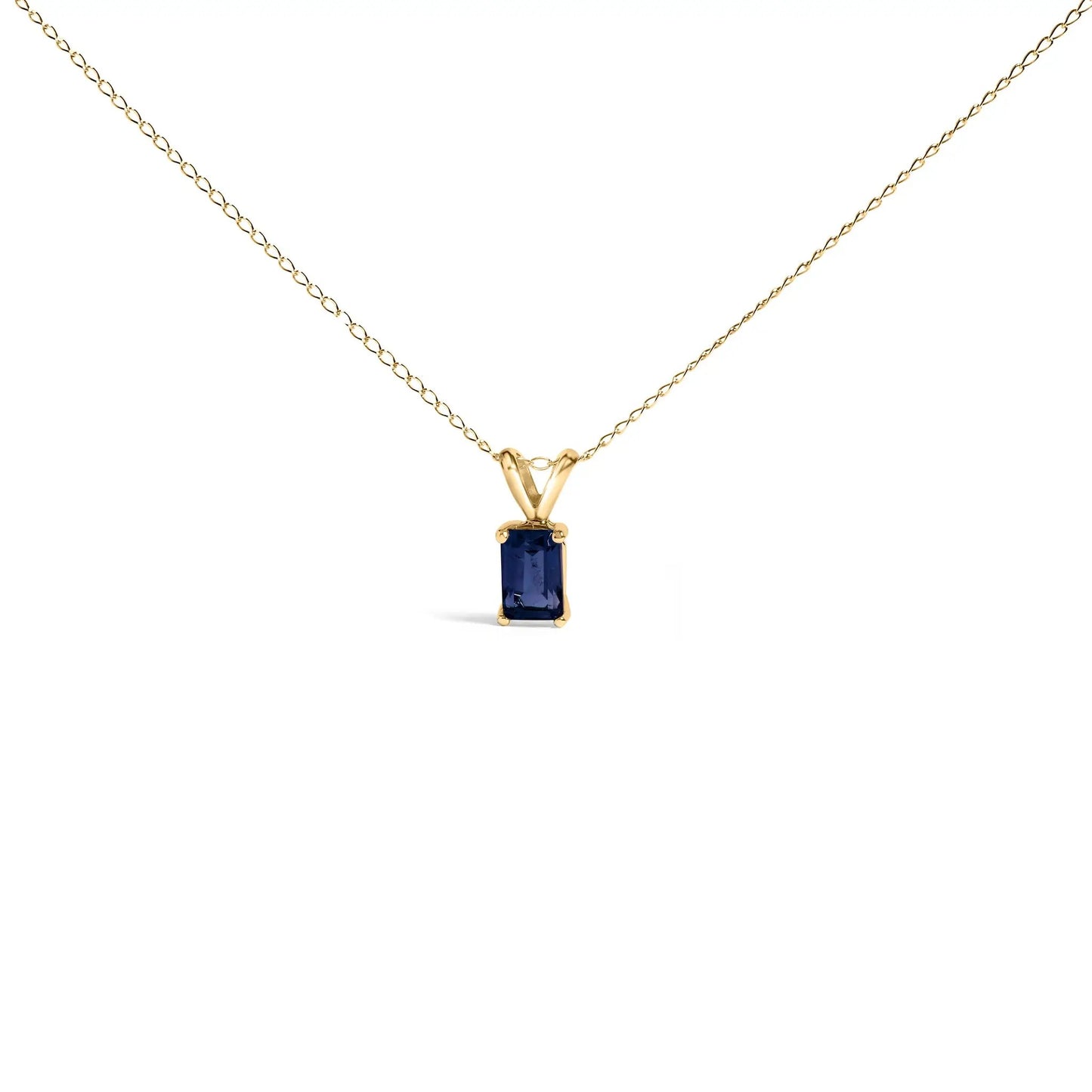 14K white gold emerald-cut amethyst pendant necklace on gold chain by Bids on Tampa Home & Garden Store