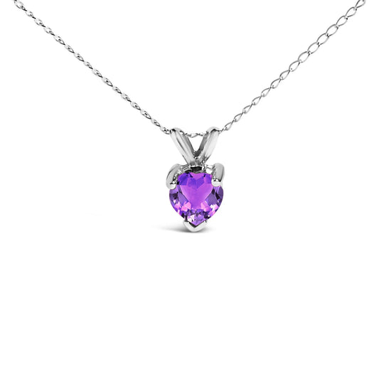 14K white gold purple amethyst heart pendant necklace by Bids on Tampa Home & Garden Store