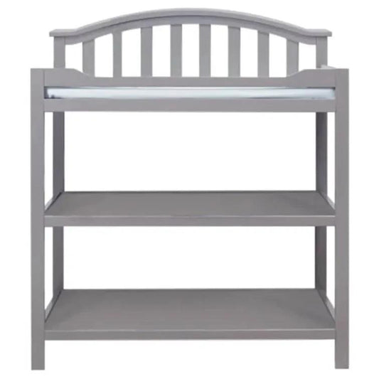 SF Home Baby Changing Table by HomePacific in Grey Wood Finish with padded top and two shelves on Tampa Home & Garden Store