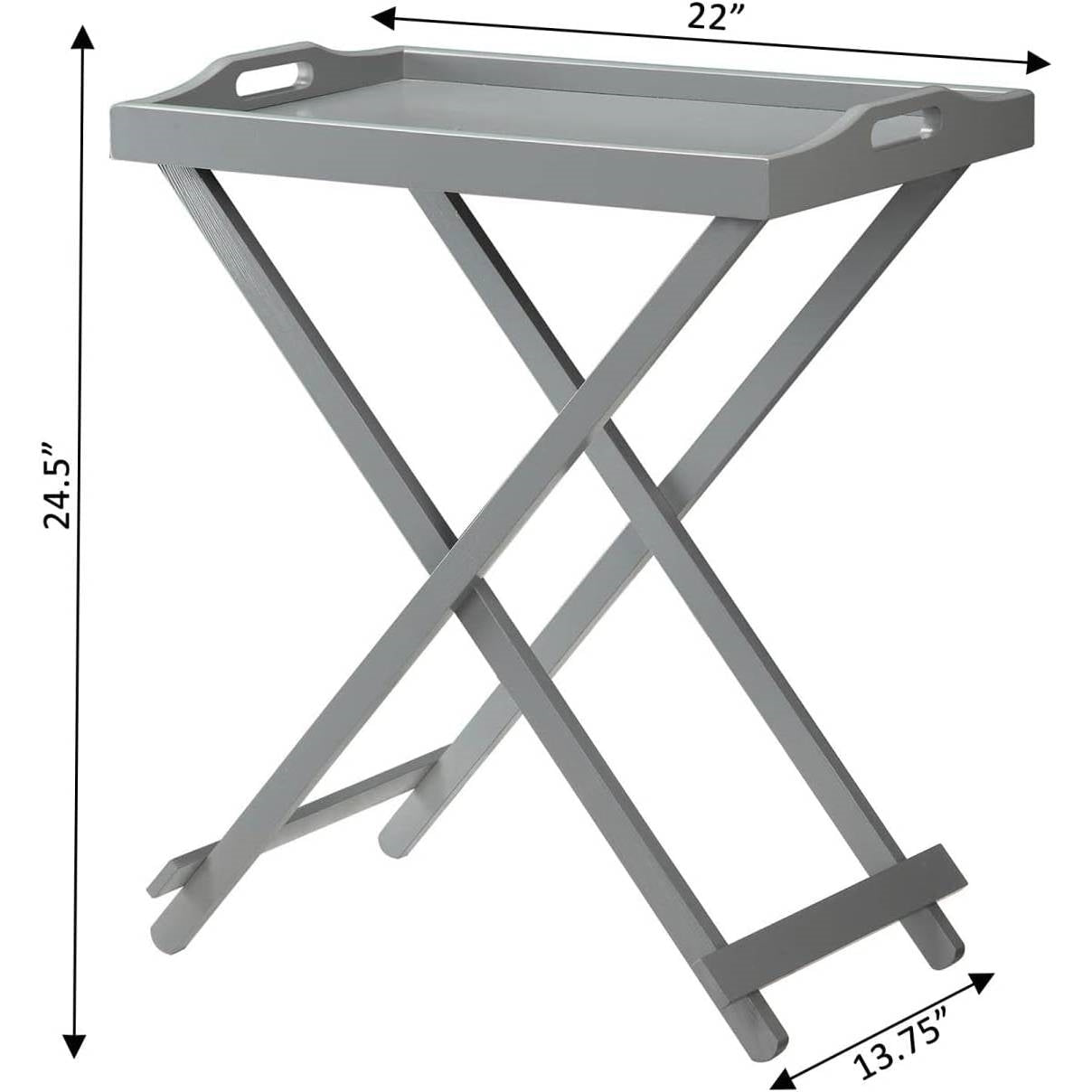 Mesa Auxiliar Plegable para TV, para Cama, en Acabado de Madera Gris