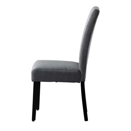 Grey fabric dining chair by HomePacific with black wood legs on Tampa Home & Garden Store