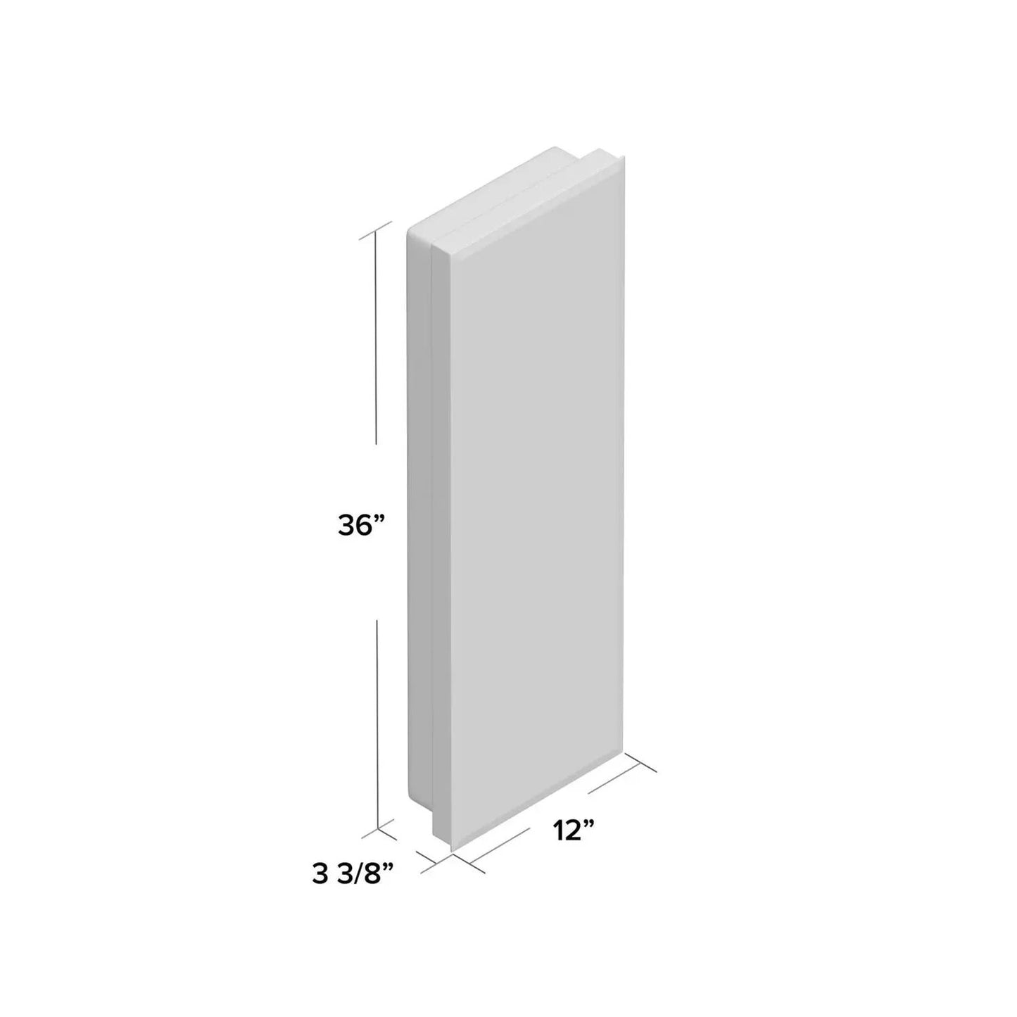 Narrow Bathroom Medicine Cabinet Frameless Mirror 12 x 36 inch - Tampa Home & Garden Store