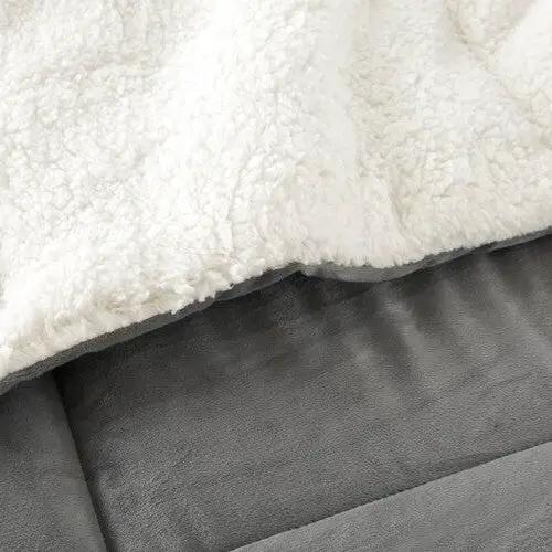 King Plush Microfiber Reversible Comforter Set in Grey - Tampa Home & Garden Store