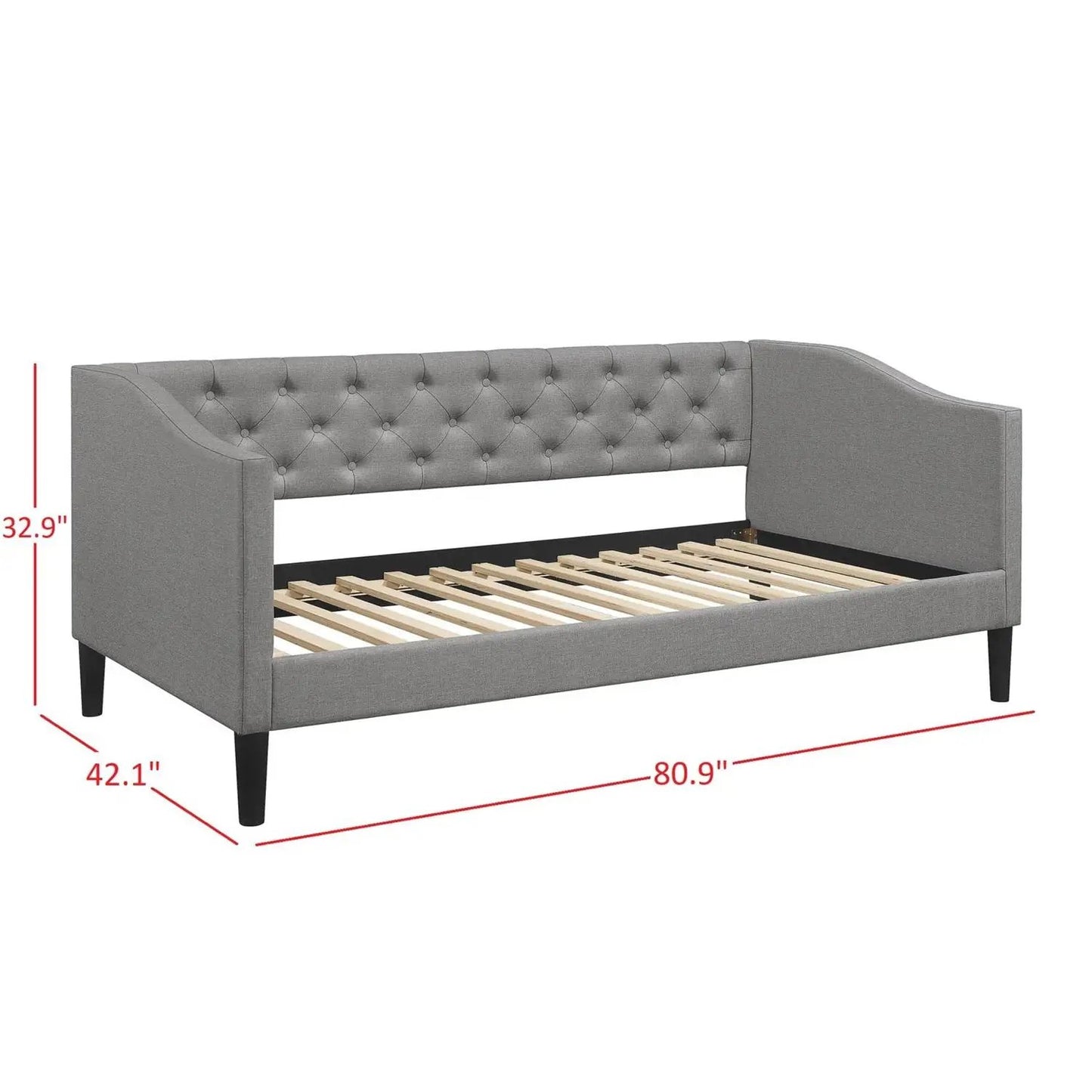 Twin size Modern Grey Fabric Upholstered Button-Tufted Daybed - Tampa Home & Garden Store
